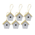 Handmade Christmas Ornaments - Glitter Bird house, Height 2 X Width 2 X Length 1.18inch, Silver, 6pc