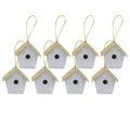 Handmade Christmas Ornaments - Glitter Bird house, Height 1.5 X Width 1.5 X Length 1inch, Silver, 8pc
