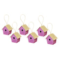 Handmade Christmas Ornaments - Glitter Bird house, Height 2 X Width 2 X Length1.18inch, Purple, 6pc
