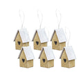 Handmade Christmas Ornaments - Glitter Bird house, Height 2 X Width 2 X Length 1.18inch, Gold, 6pc