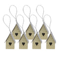 Handmade Christmas Ornaments - Glitter Bird house, Height 1.5 X Width 1.5 X Length 1inch, Gold, 8pc