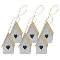 Handmade Christmas Ornaments - Glitter Bird house, Height 2 X Width 2 X Length 1.18inch, Silver, 6pc