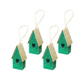Handmade Christmas Ornaments - Glitter Bird house Height 2.5 X Width2.5 X Length1.5inch, Green, 4pc