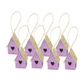Handmade Christmas Ornaments - Glitter Bird house H 1.5 X W 1.5 X L 1inch, Purple, 8pc