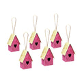 Handmade Christmas Ornaments - Glitter Bird house Height 2 X Width2 X Length1.18inch, Pink, 6pc