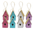 Handmade Christmas Ornaments- Glitter Bird house H 1.5 X W 1.5 X L 1inch, Assorted Colours- Blue, Purple, Silver, Pink, 8pc