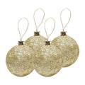 Handmade Christmas Ornaments - Glitter Baubles, 70mm, Gold, 4pc