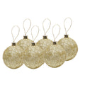 Handmade Christmas Ornaments - Glitter Baubles, 60mm, Gold, 6pc