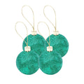 Handmade Christmas Ornaments - Glitter Baubles, 70mm, Green, 4pc