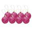 Handmade Christmas Ornaments-  Glitter Baubles, 50mm, Pink, 8pc