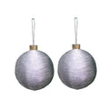 Handmade Christmas Ornaments - Lurex Baubles, 70mm, Silver, 2pc