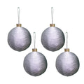 Handmade Christmas Ornaments -Lurex Baubles, 60mm, Silver, 4pc