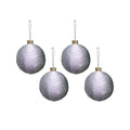 Handmade Christmas Ornaments -Lurex Baubles, 50mm, Silver, 4pc