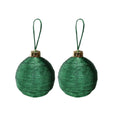 Handmade Christmas Ornaments - Lurex Baubles, 70mm, Green, 2pc