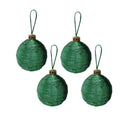Handmade Christmas Ornaments - Lurex Baubles, 60mm, Green, 4pc