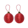 Handmade Christmas Ornaments - Lurex Baubles, 70mm, Red, 2pc