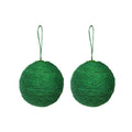 Handmade Christmas Ornaments - Jute Baubles, 70mm, Green, 2pc
