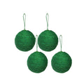 Handmade Christmas Ornaments - Jute Baubles, 60mm, Green, 4pc