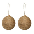 Handmade Christmas Ornaments - Jute Baubles, 70mm, Natural, 2pc