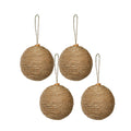 Handmade Christmas Ornaments - Jute Baubles, 60mm, Natural, 4pc