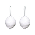 Handmade Christmas Ornaments - Tinsel Baubles, 70mm, Snow White, 2pc