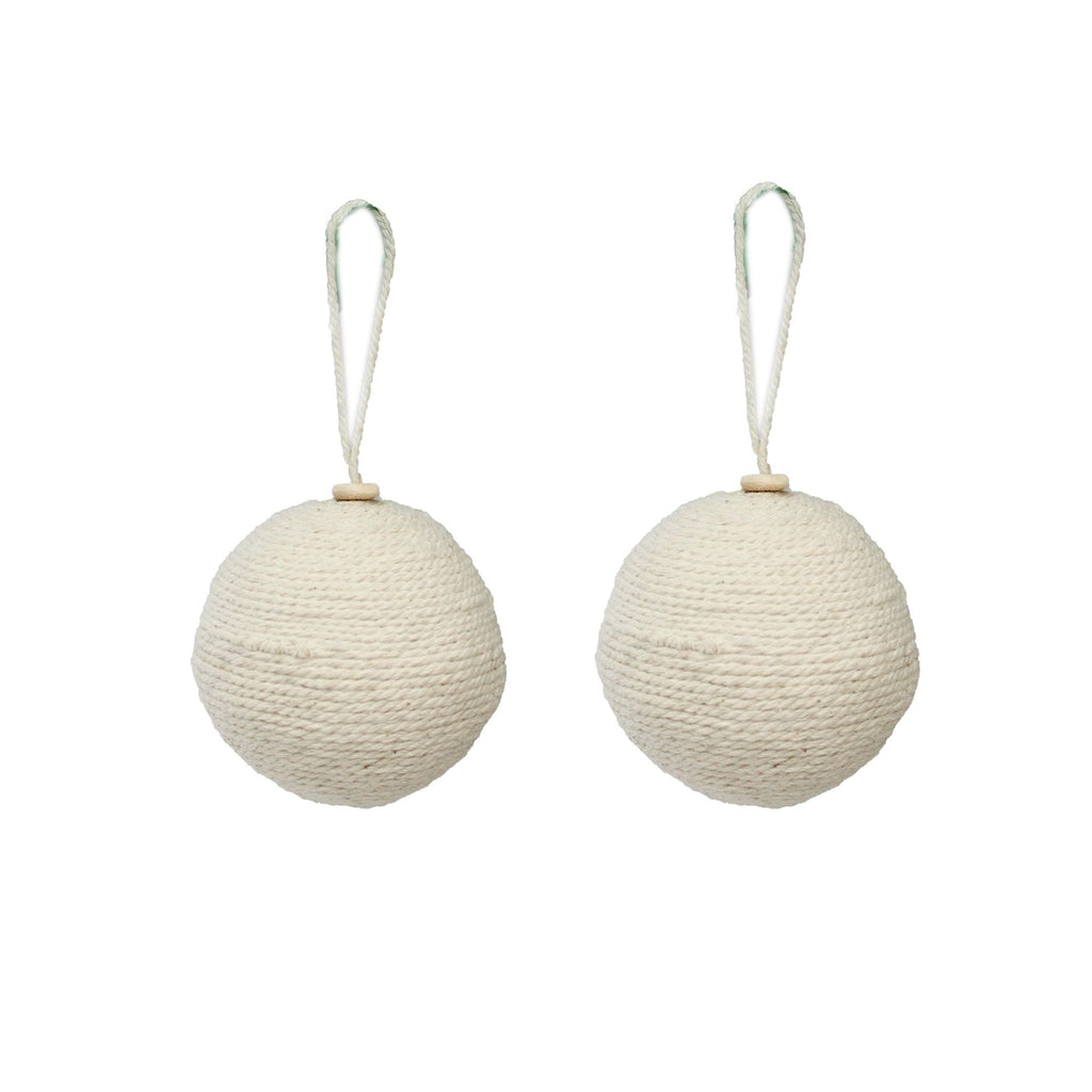 Handmade Christmas Ornaments Cotton - Thread Baubles, 70mm, 2pc