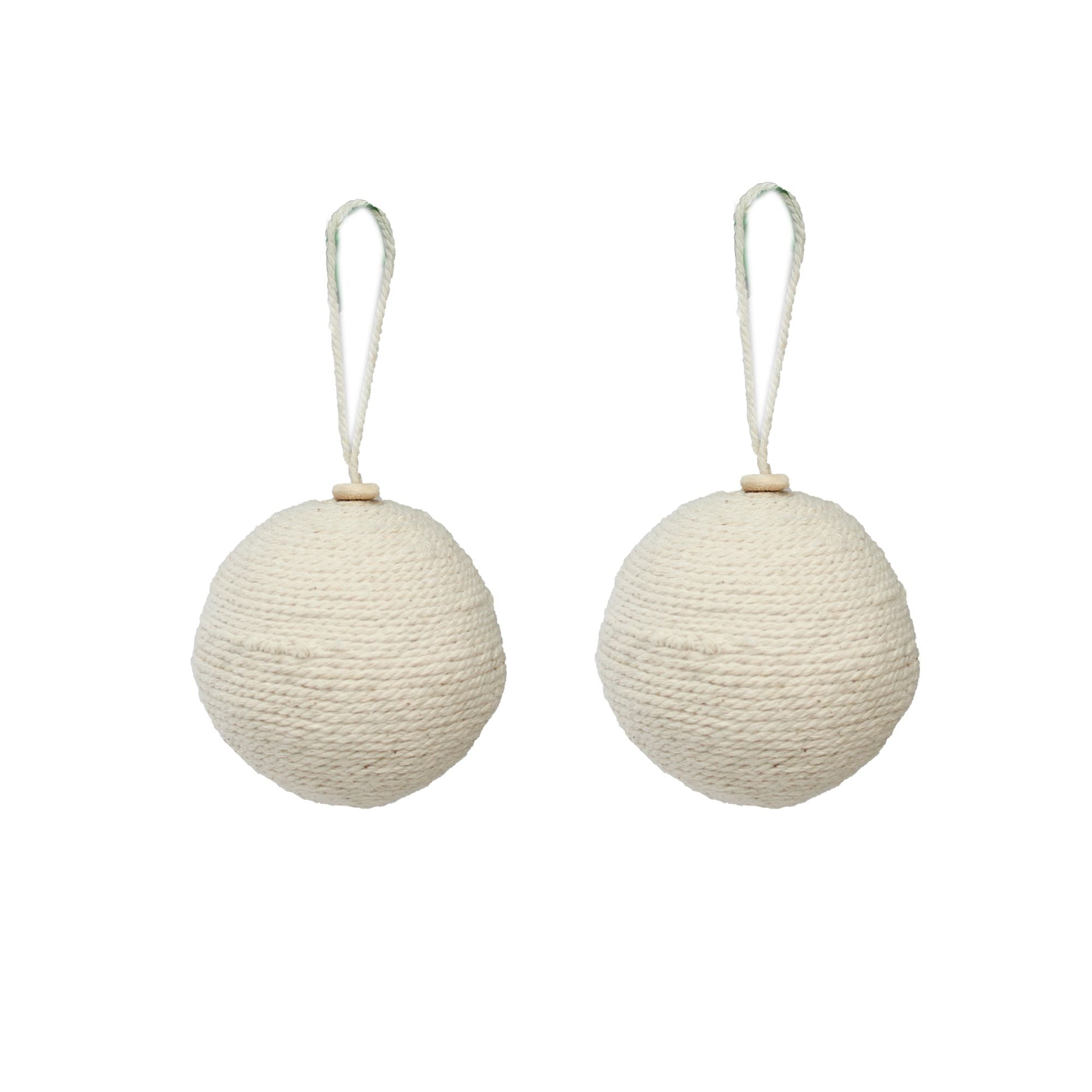 Handmade Christmas Ornaments Cotton - Thread Baubles, 70mm, 2pc