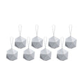 Handmade Christmas Trapezoid Hanging Glitter Ornaments, 45mm, Silver, 8pc