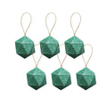 Handmade Christmas Trapezoid Hanging Glitter Ornaments, 60mm, Green, 6pc