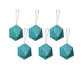 Handmade Christmas Trapezoid Hanging Glitter Ornaments, 60mm, Blue, 6pc