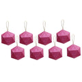 Handmade Christmas Trapezoid Hanging  Glitter Ornaments, 45mm, Pink, 8pc