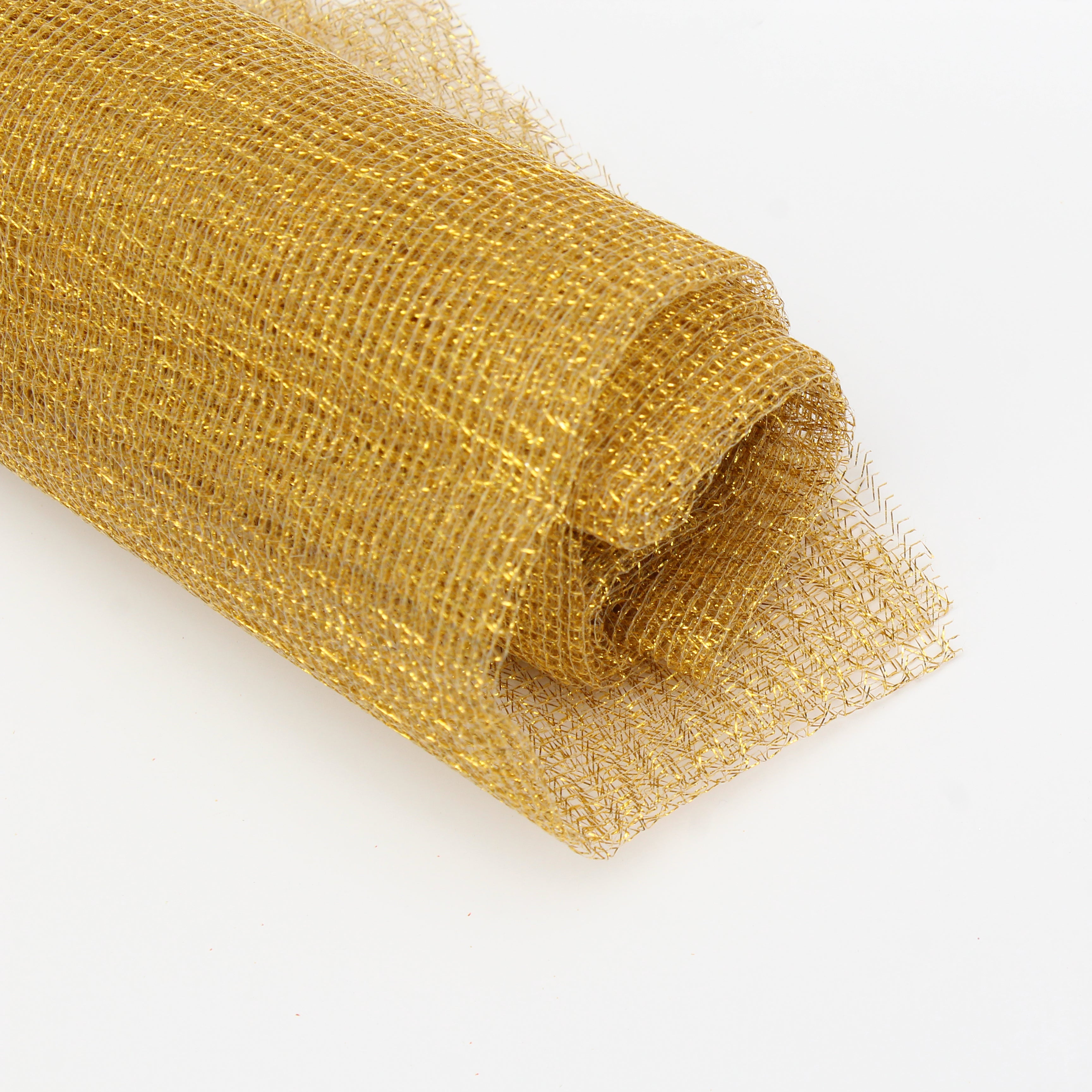 Christmas  Decortive Elements - Net Fabric, Gold, 1m