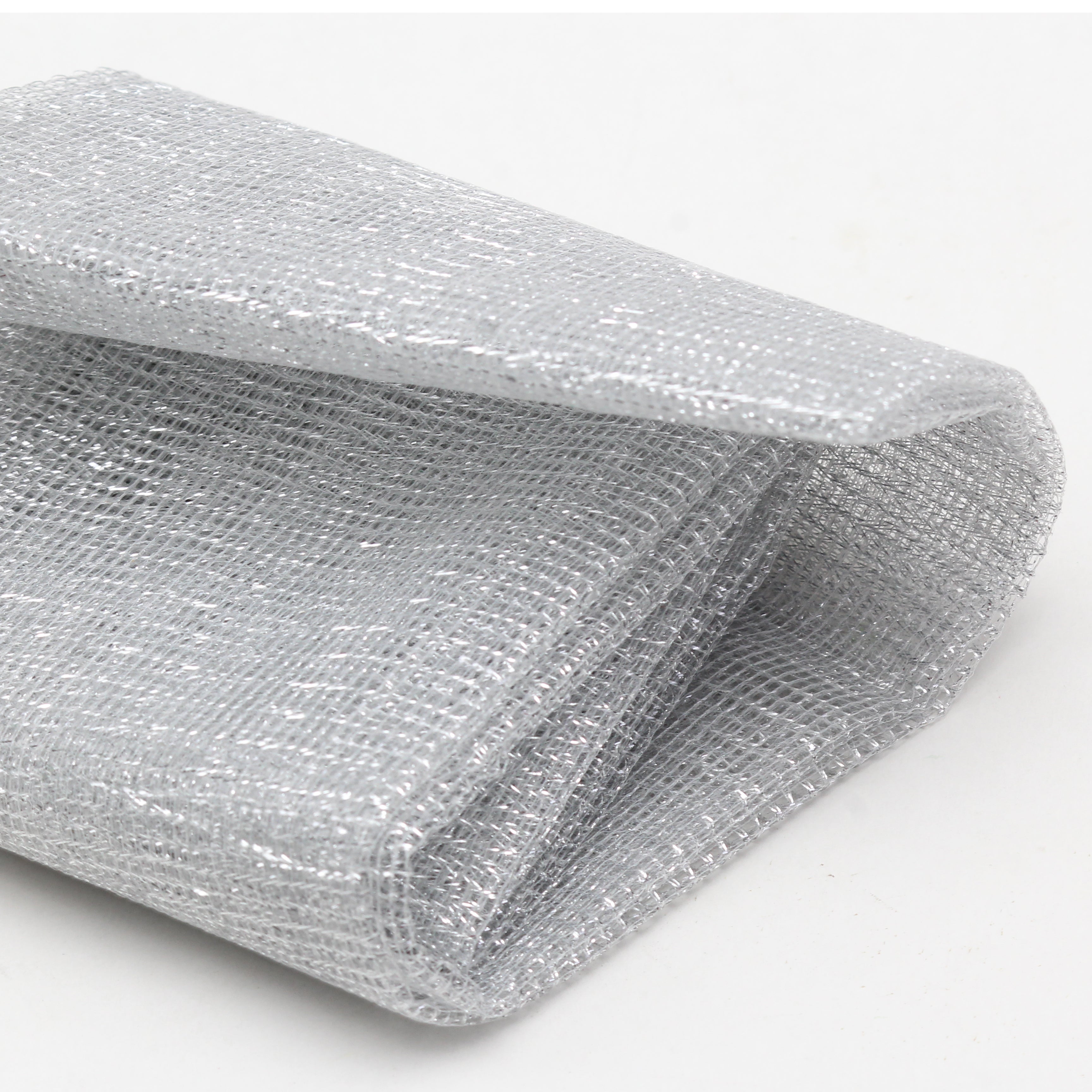 Christmas  Decortive Elements - Net Fabric, Silver, 1m