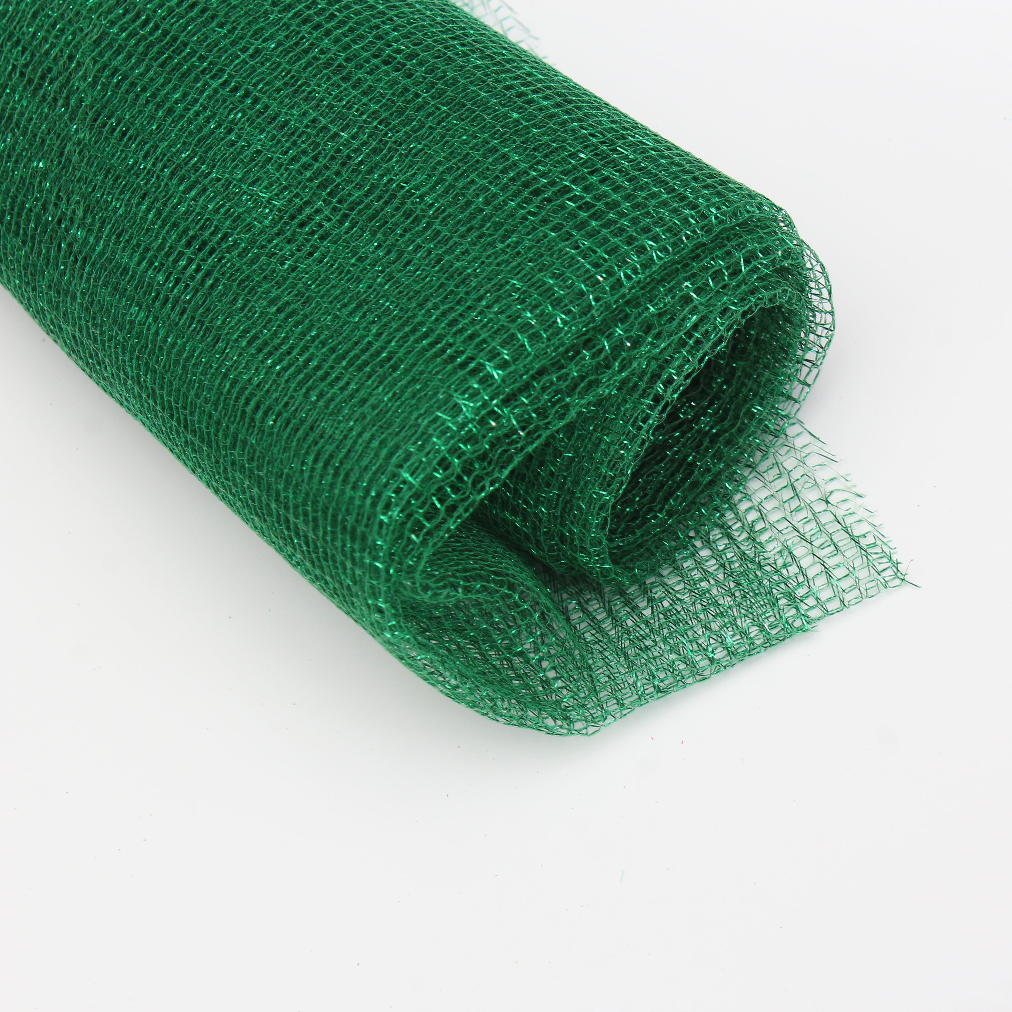 Christmas  Decortive Elements - Net Fabric, Green, 1m