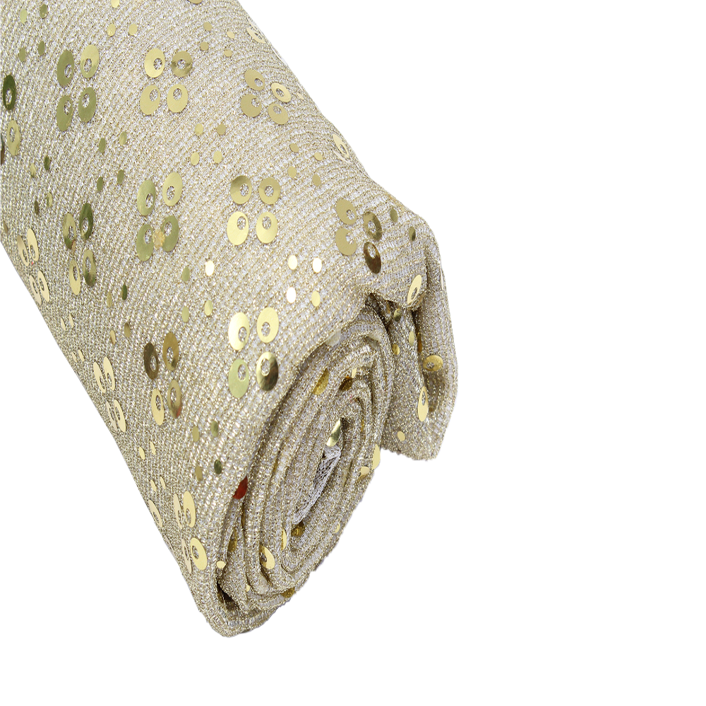 Christmas Decorative Elements - Sequin Fabric, Gold, 1m