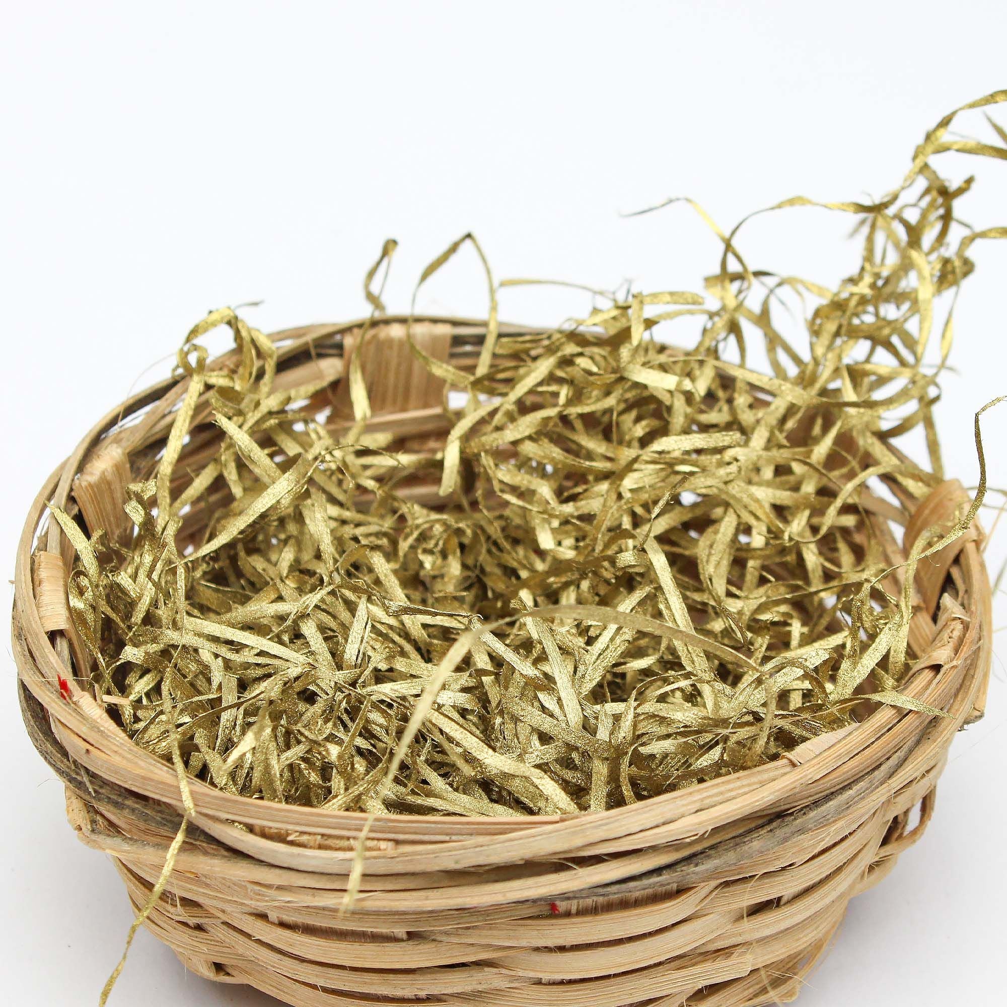 Hand Dyed Basket Filler Wood Wool - Metallic Gold, 40g