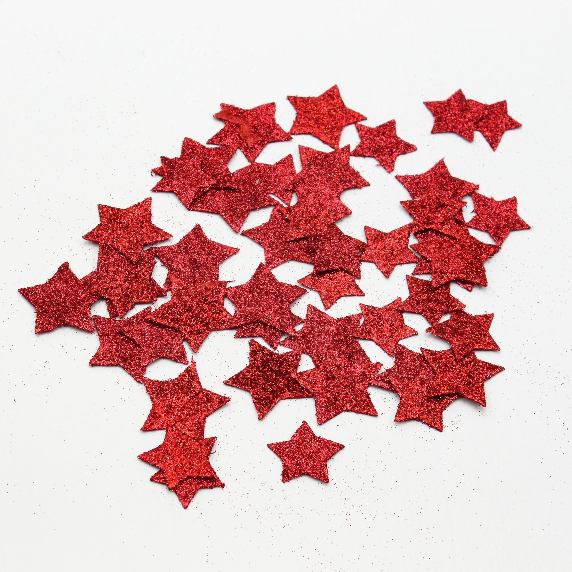 Handmade Christmas Glitter Stars - Scarlet, 10g