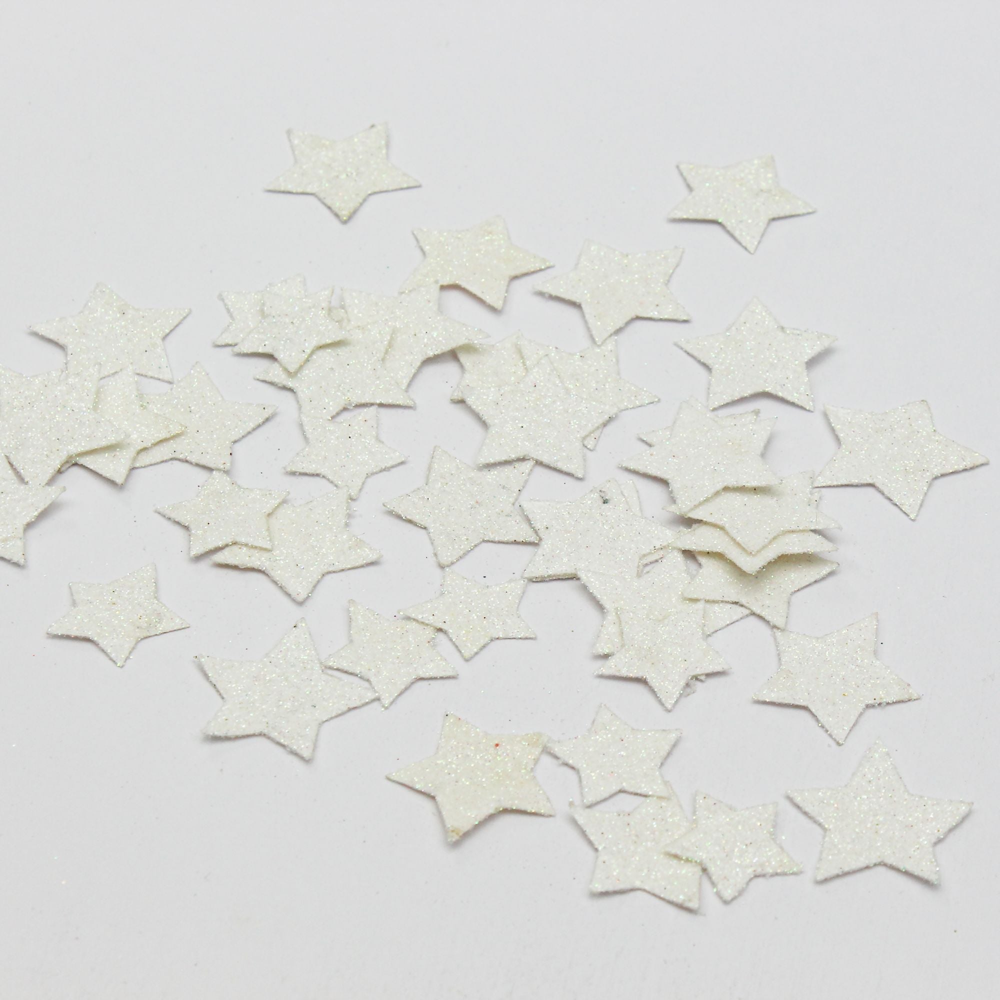 Handmade Christmas Glitter Stars - White Sparkle, 10g