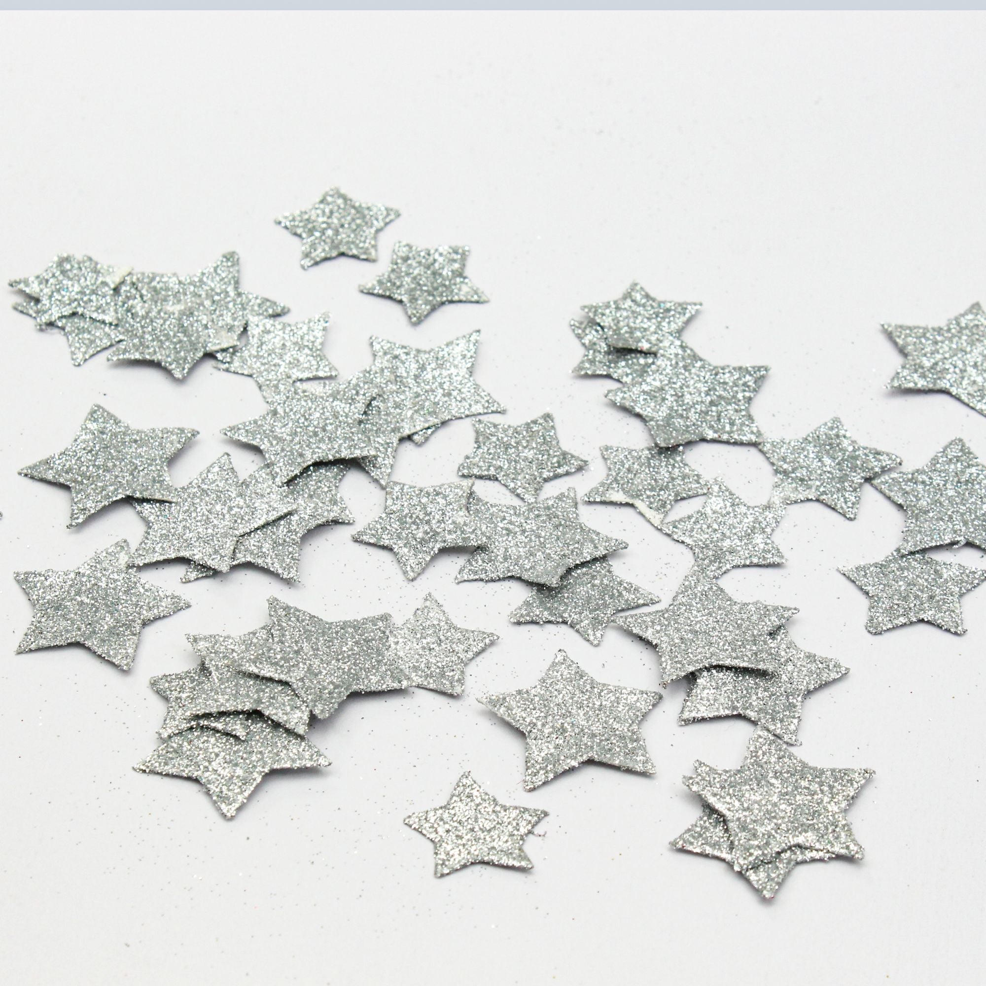 Handmade Christmas Glitter Stars - Silver, 10g