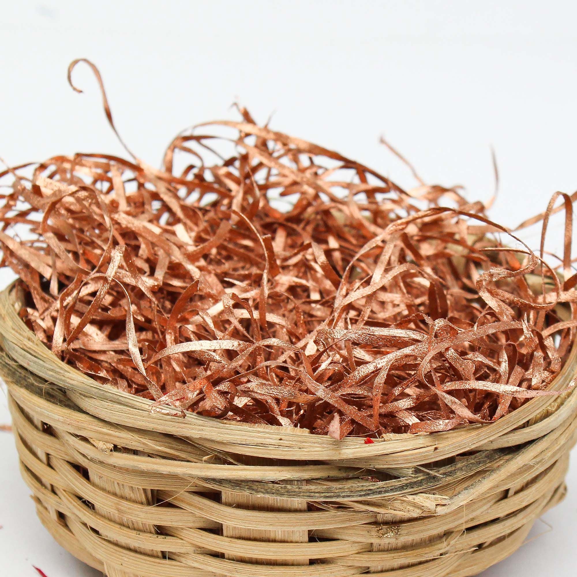 Christmas Hand Dyed Wood Wool - Metallic Copper, 40g