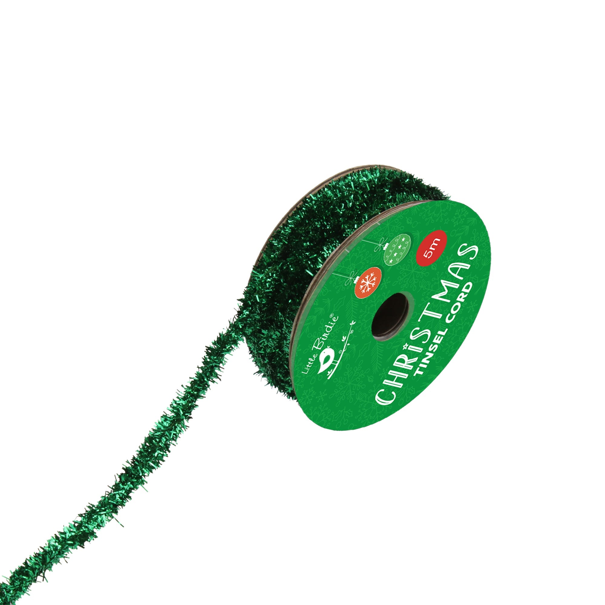Christmas Tinsel Cord Green 5m