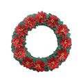 Handmade Christmas Wreath - Glitter Poinsettia, 12inch, 1pc