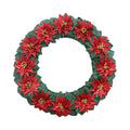 Handmade Christmas Wreath - Glitter Poinsettia, 14inch, 1pc