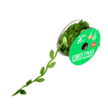 Christmas Decorative Satin Ribbon - Green Leaf, 5mtr