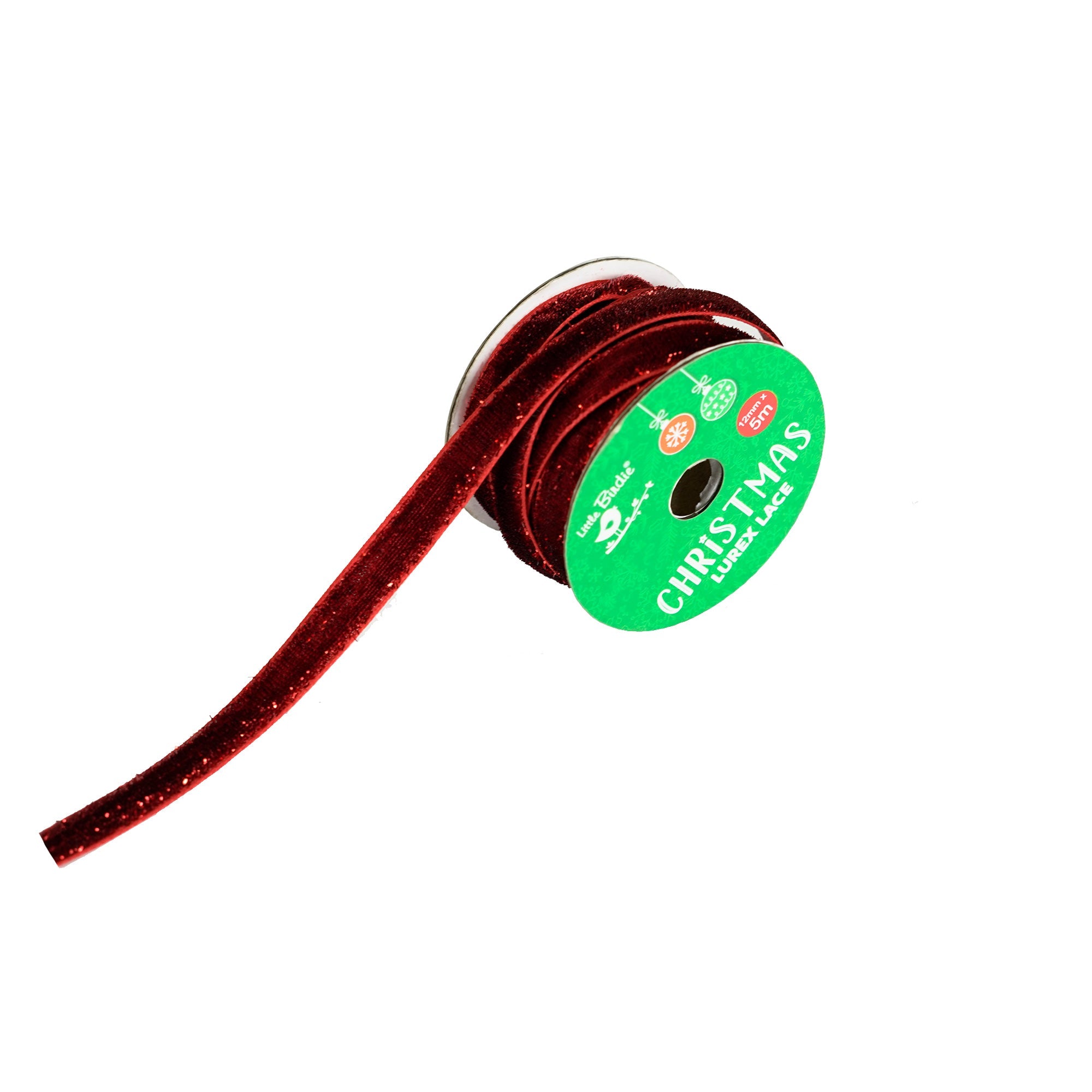 Christmas Lurex Lace - Red, 12mm, 5mtr