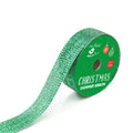 Christmas Shimmer Ribbon - 25mm, Green, 5mtr