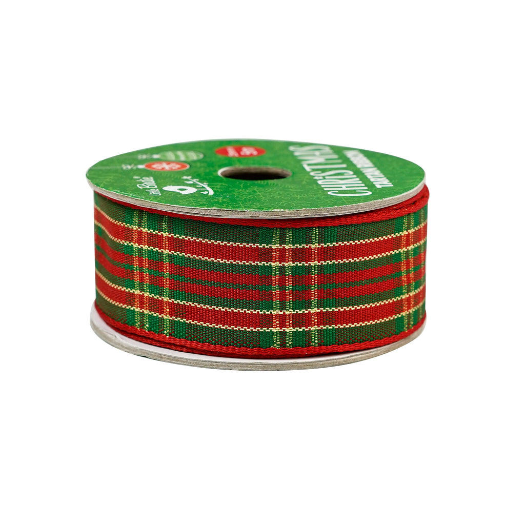Christmas Tartan Ribbon - 25mm, 5mtr