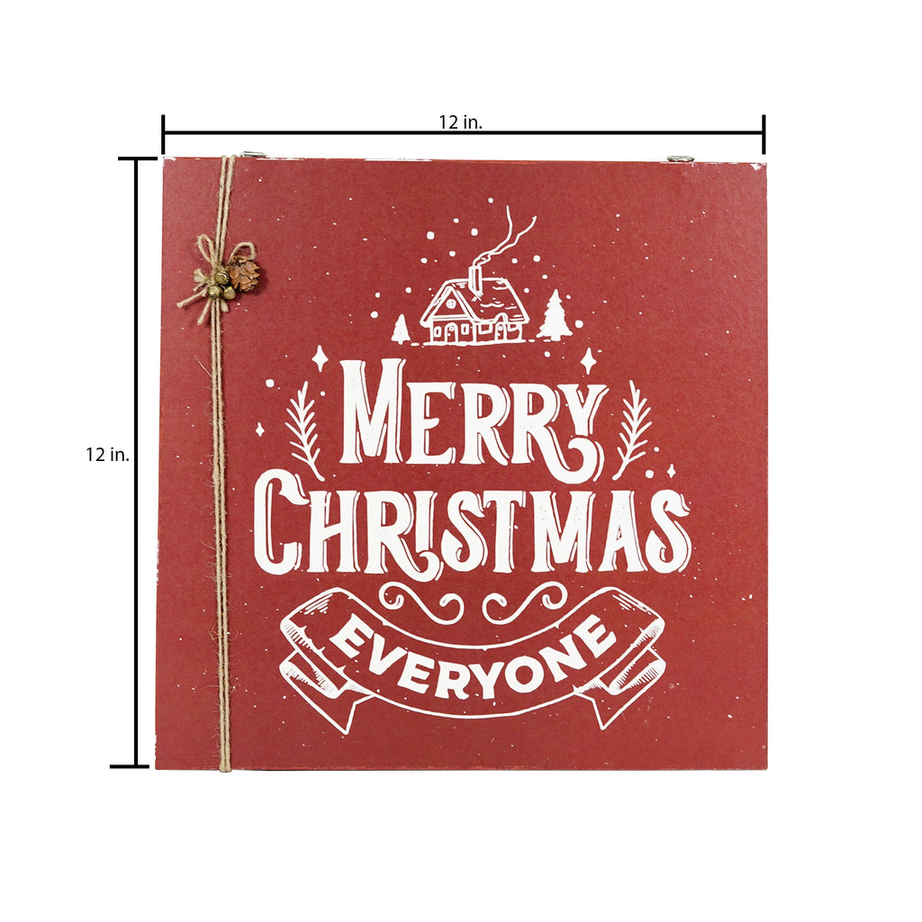 Christmas Home Decor MDF Panel 12mm - Merry Christmas, 12 X 12inch, 1pc