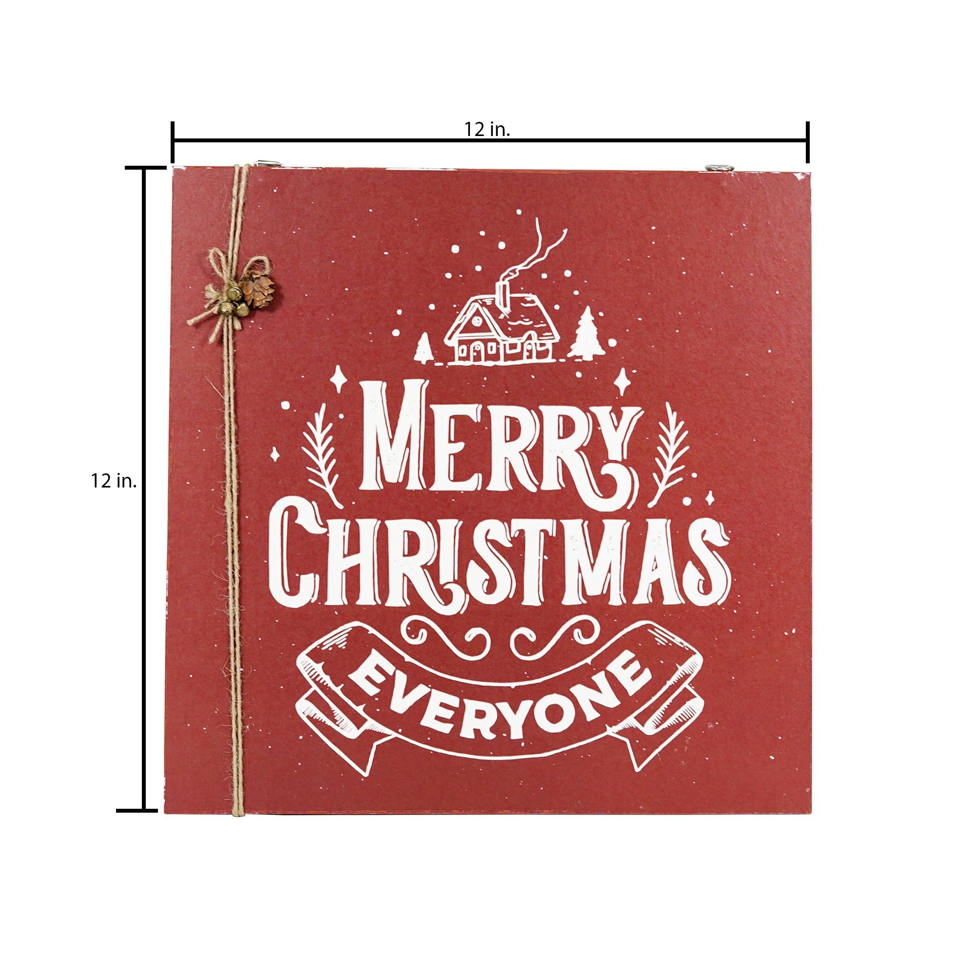 Christmas Home Decor MDF Panel 12mm - Merry Christmas, 12 X 12inch, 1pc