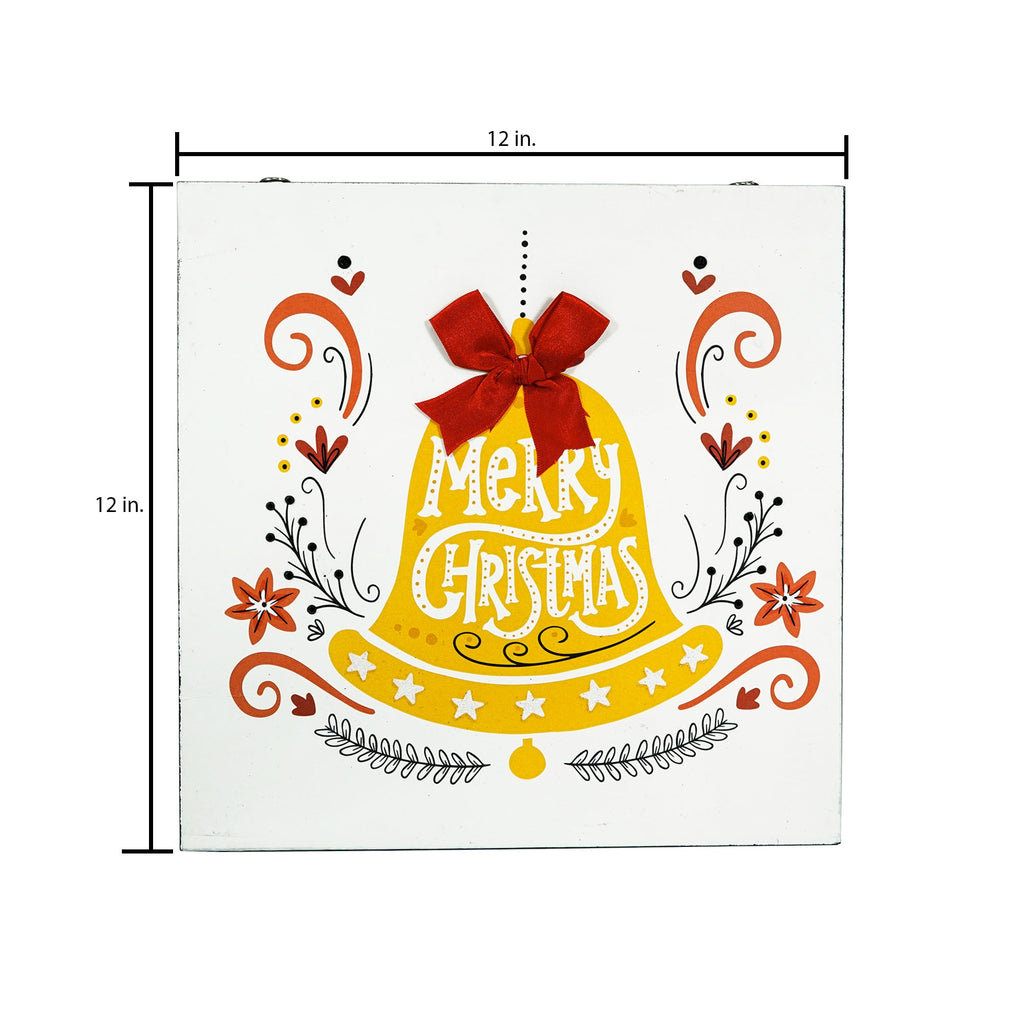 Christmas Home Decor MDF Panel 12mm - Jingle Bell, 12 X 12inch  1pc